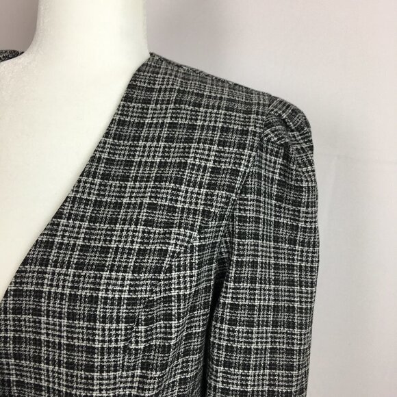 Vintage Good Times Black Plaid Pearl Button Blouse - Picture 3 of 8